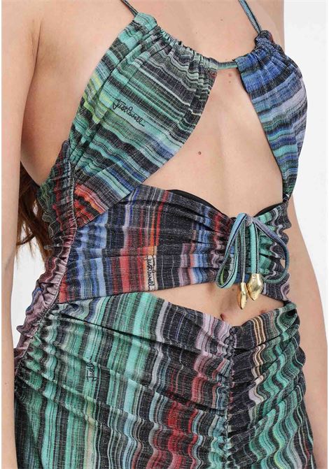 Long multicolor lurex print women's dress JUST CAVALLI | 76PAO932JS252MS3